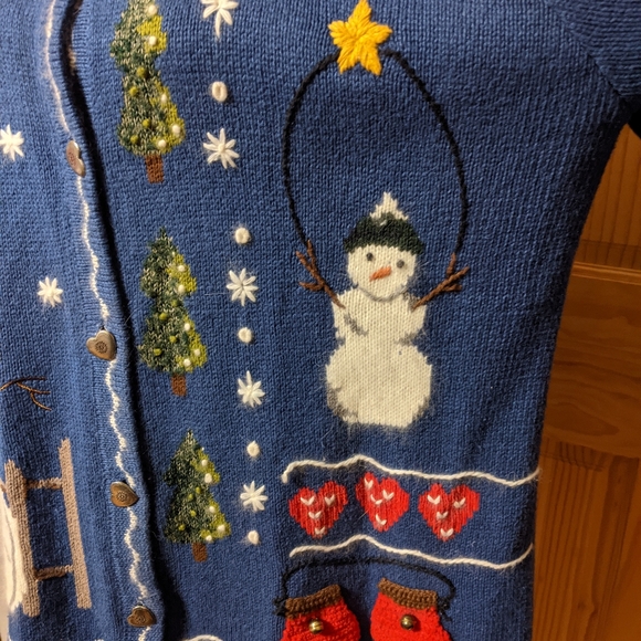 Ugly Christmas Sweater, Vintage, Quaker Factory Sweater, Size Large, in… - Picture 5 of 9